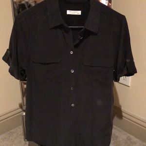Black silk equipment blouse